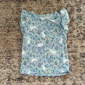 Little Sleepies Floral Bunny Top- Size 2T